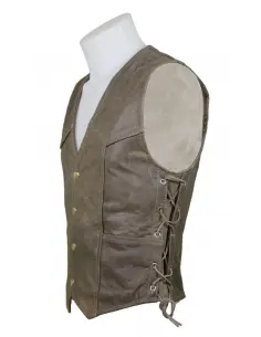 MEN'S BASIC SIDE LACE VEST BROWN 2