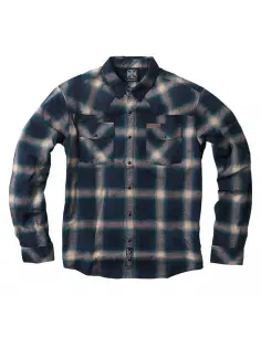 Acquista Camicia WCC Outlaw Flannel Blu/Beige | Stile Biker