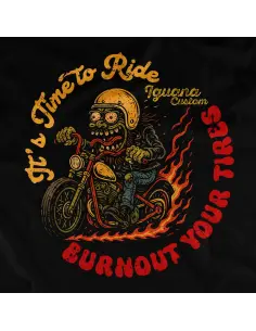 T-SHIRT IT'S TIME TO RIDE - BURNOUT YOUR TIRES POUR HOMME 2