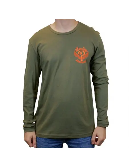 Camiseta Manga Larga Indian Larry John’s Verde Militar | Estilo Chopper