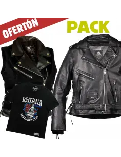 Crossover Pack for Women AAA + Denim & Leather Vest + Skull and Roses | Iguana Custom