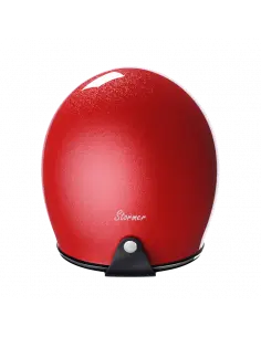 Casque Jet Rouge Metalflake Brillant ECE 2206 | Style Rétro Custom | Iguana Custom 2
