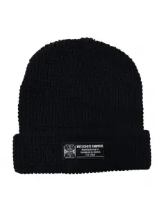 WCC Waffle Cuff Black Beanie with Embroidered Logo