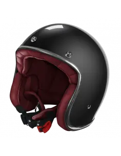 Casque Jet Rétro Noir Nacré ECE 2206 | Léger et Élégant | Iguana Custom