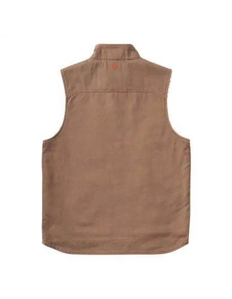 Chaleco WCC Sherpa Lined Canvas Workvest Brown | West Coast Choppers