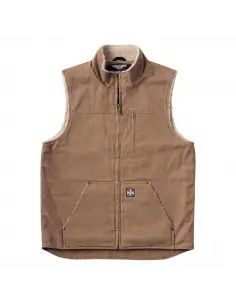 Gilet WCC Sherpa Lined Canvas Workvest Marron | West Coast Choppers
