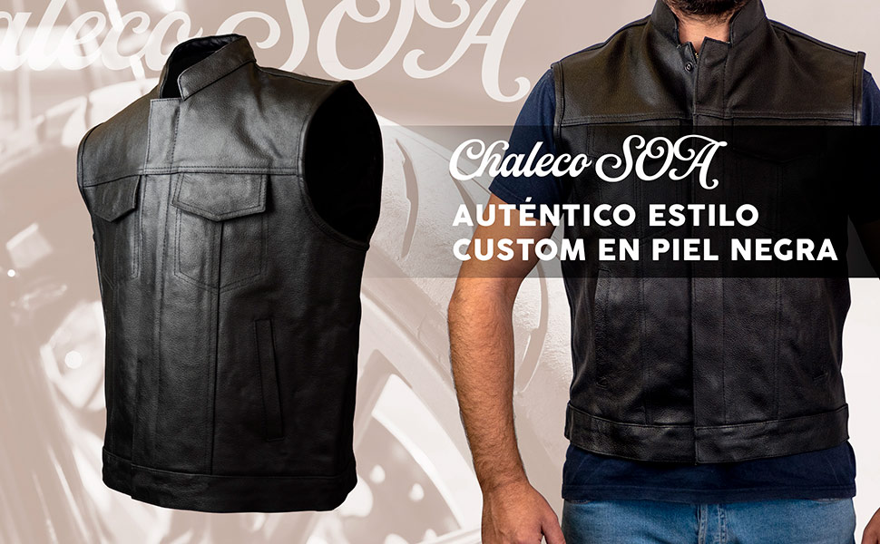 Gilet come quello di Sons of Anarchy in pelle nera